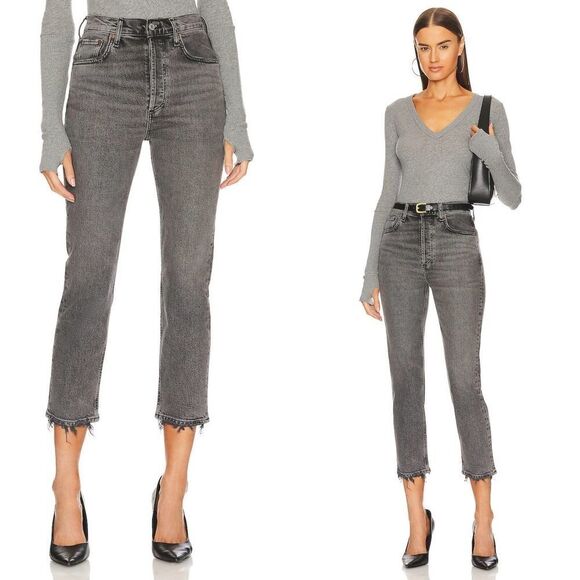 Agolde Riley High Rise Straight Crop in Century 31”